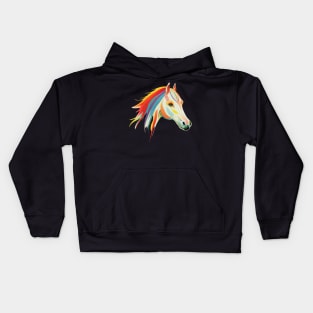 Rainbow Mare on black Kids Hoodie